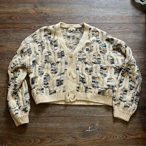 Cropped Button down Sweater